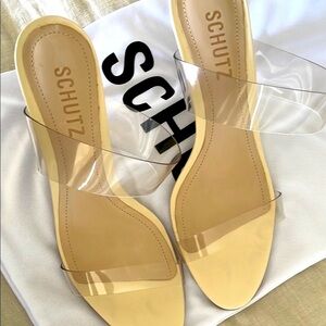 SCHUTZ Tan Minimalist Heeled Sandals